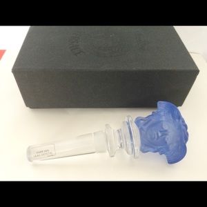 Versace Crystal Electric Blue Medusa Bottle Stopper for Rosenthal, N.I.B.